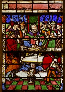 Window depicting Moses and the Paschal lamb by French School